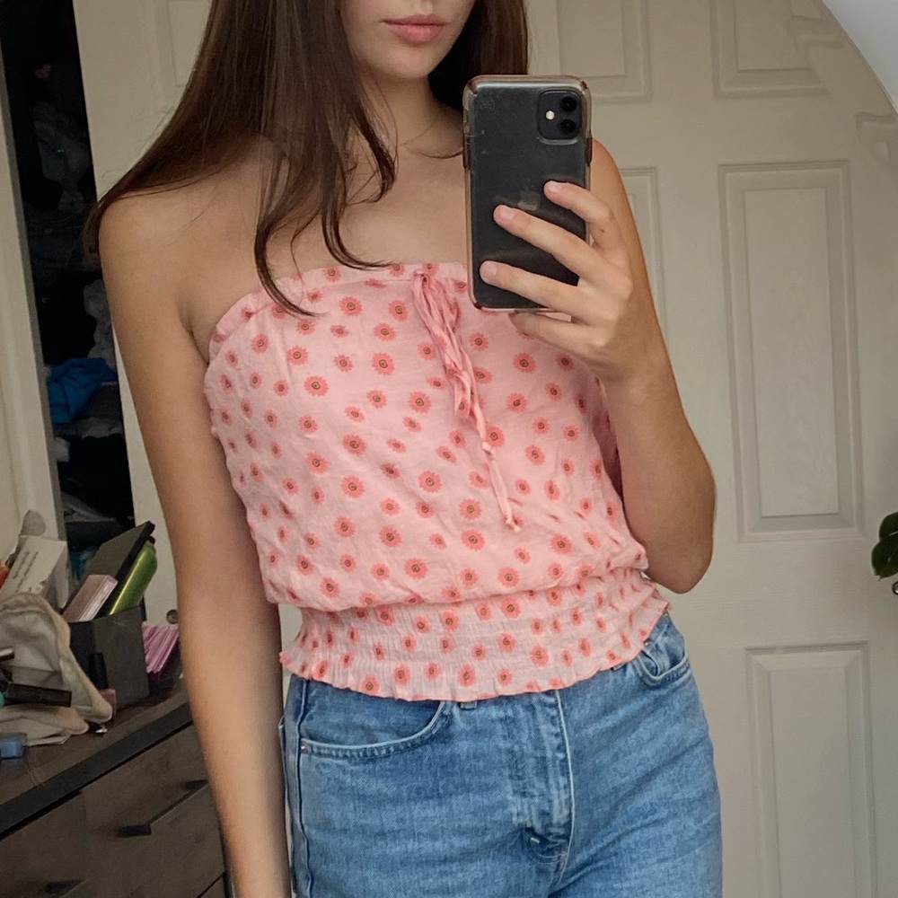 Sweet Pink Strapless Top